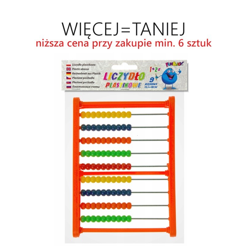 Liczydło z tworzywa 9-rzędowe 13,5 x 18cm
