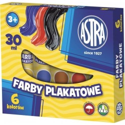 Farby plakatowe 6 kolorów/30 ml TUBY ASTRA