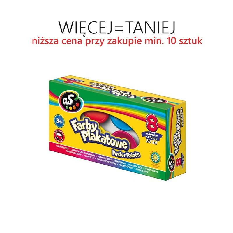 Farby plakatowe 8 kolorów/20 ml ASTRA