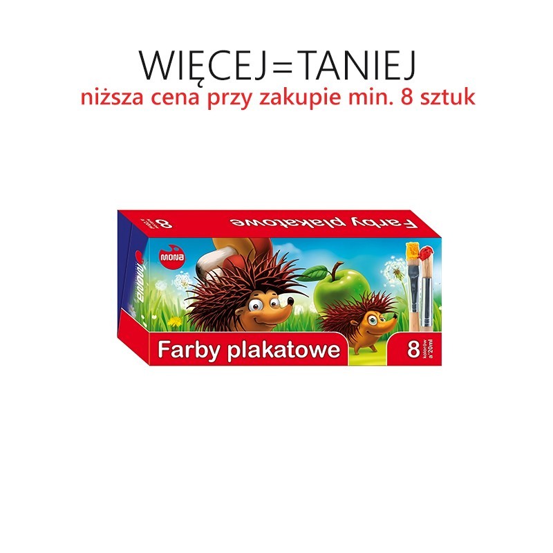 Farby plakatowe 8 kolorów/20 ml MONA