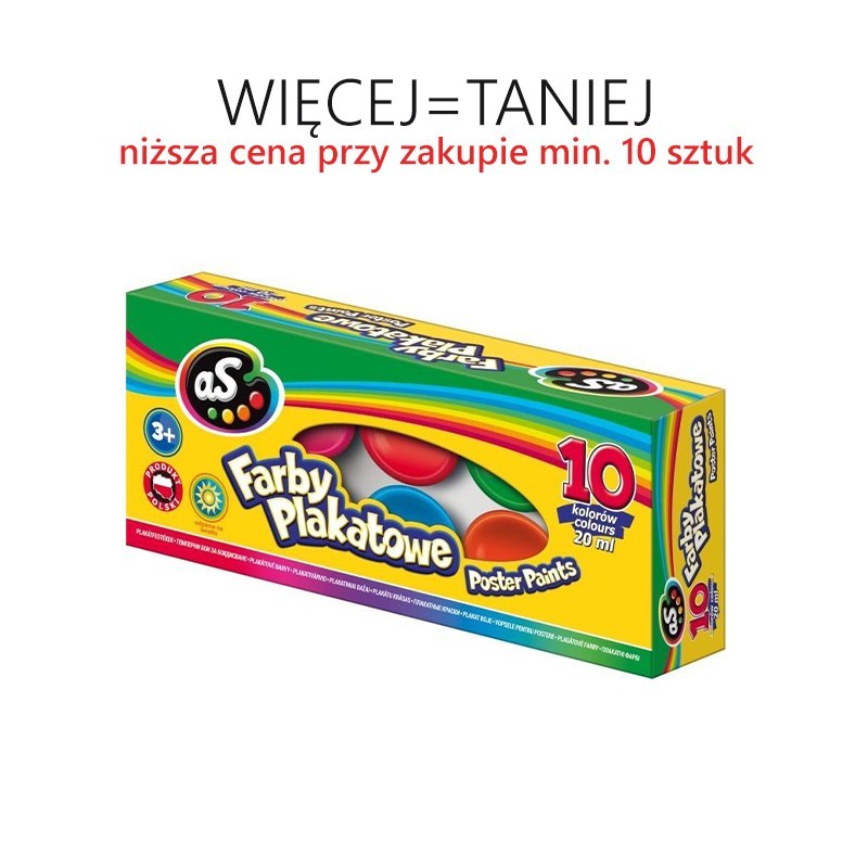 Farby plakatowe 10 kolorów/20 ml ASTRA