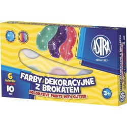 Farby plakatowe BROKAT 6 kolorów/10 ml ASTRA