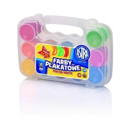 Farby plakatowe 12 kolorów/20 ml ASTRA WALIZKA