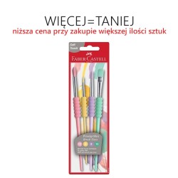 Pędzle szkolne z nakładką - kolory pastelowe 4 szt.