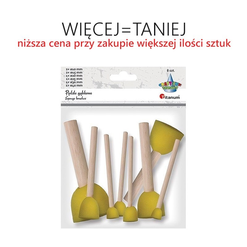 Pędzle gąbkowe okrągłe 8 szt.