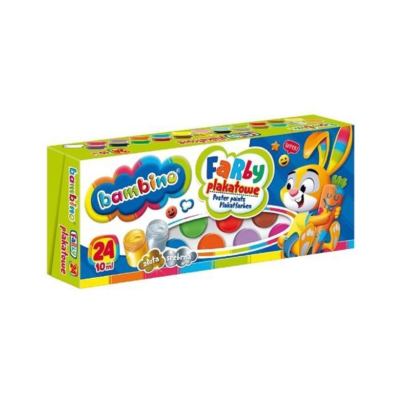 Farby plakatowe 24 kolory/10 ml BAMBINO