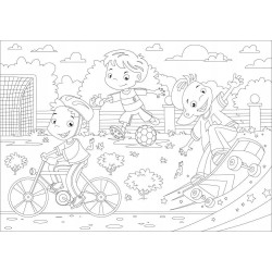 Kolorowanka XXL podłogowa - CHŁOPIEC, 2 sztuki 50x70 cm