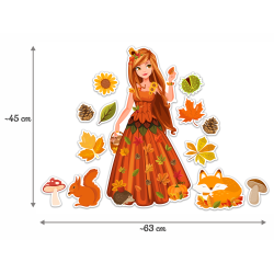 Dekoracja dwustronna - Pani Jesień 13 elementów