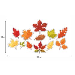 Dekoracja dwustronna - Duże liście jesienne 12 elementów