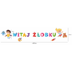 Dekoracja jednostronna - Witaj żłobku 17 elementów