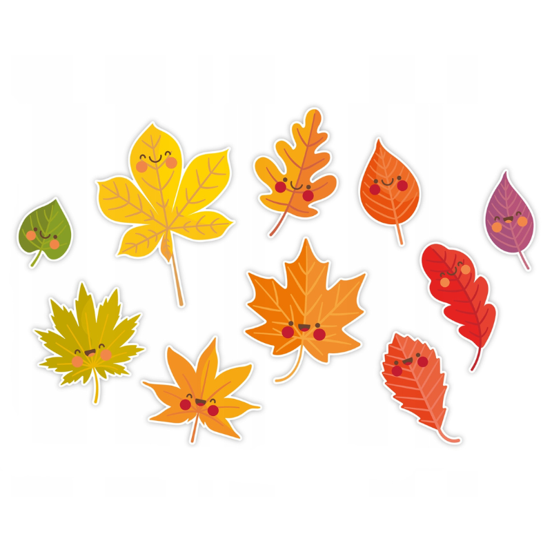 Dekoracja dwustronna - Wesołe liście jesienne 10 elementów