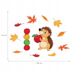 Dekoracja dwustronna - Jeżyk z jabłkiem 12 elementów
