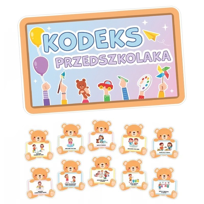 Plansze edukacyjne KODEKS PRZEDSZKOLAKA 17 kart z misiami