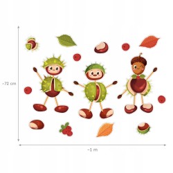 Dekoracja dwustronna - Kasztanowe ludziki 15 elementów