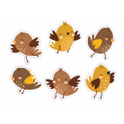 Dekoracja dwustronna - Wróble 12 elementów