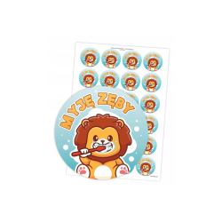 Naklejki motywacyjne MYJĘ ZĘBY 40 mm - 24 sztuki