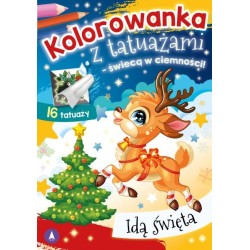 Kolorowanka z tatuażami święcącymi w ciemności ŚWIĄTECZNA - RÓŻNE TYTUŁY