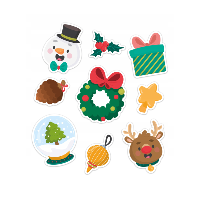 Dekoracja jednostronna - Świąteczne ozdoby 9 elementów