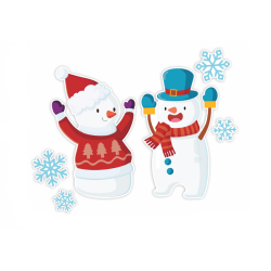 Dekoracja dwustronna - Bałwanki duże 6 elementów