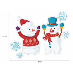 Dekoracja dwustronna - Bałwanki duże 6 elementów