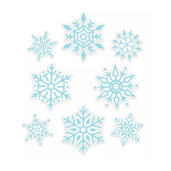 Dekoracja jednostronna - Płatki śniegu 8 elementów