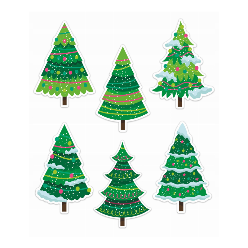 Dekoracja jednostronna - Choinki 6 elementów