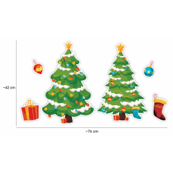 Dekoracja dwustronna - Choinki 6 elementów A3
