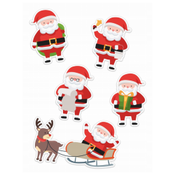 Dekoracja jednostronna - Mikołaje 5 elementów