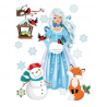 Dekoracja jednostronna - Duża Pani Zima 16 elementów