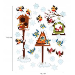 Dekoracja dwustronna - Karmniki + ptaszki 35 elementów Dekoracja dwustronna - Karmniki + ptaszki 35 elementów