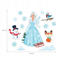 Dekoracja dwustronna - Pani Zima 14 elementów Dekoracja dwustronna - Pani Zima 14 elementów