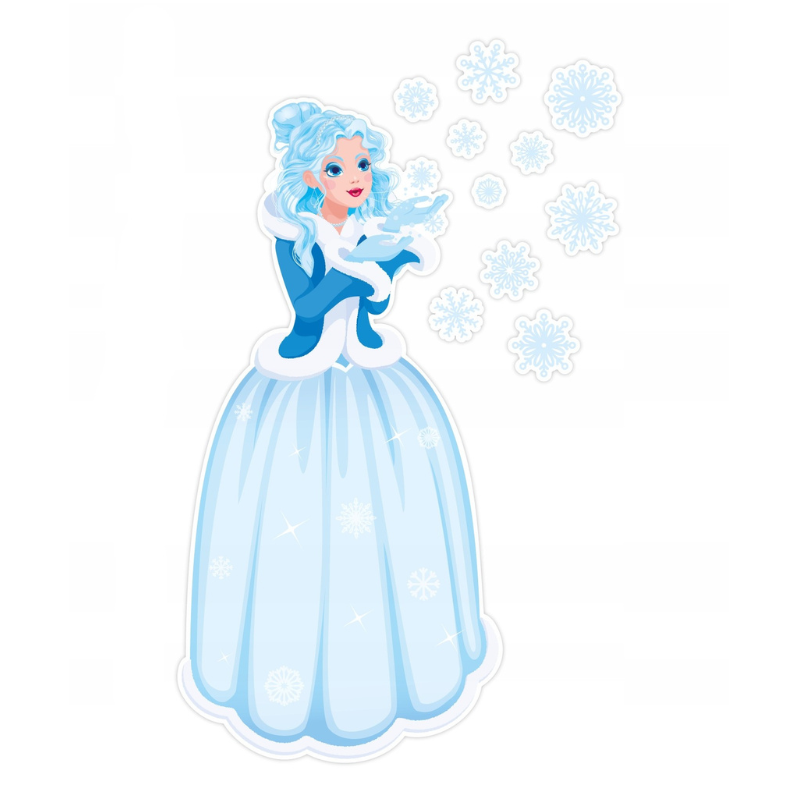 Dekoracja dwustronna - Pani Zima XL 11 elementów