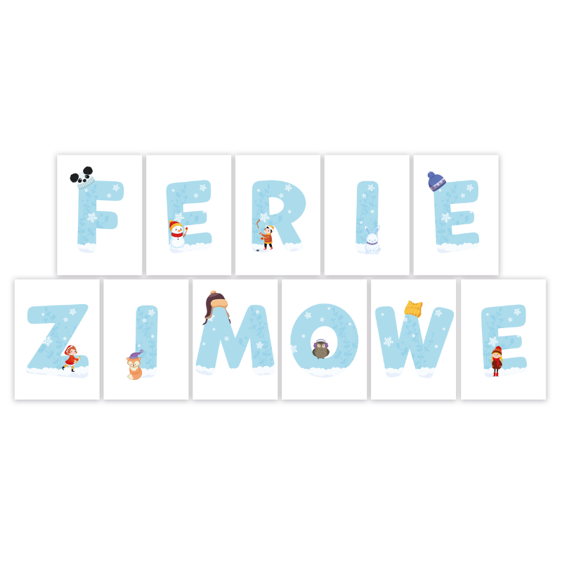 Dekoracja jednostronna - Ferie zimowe