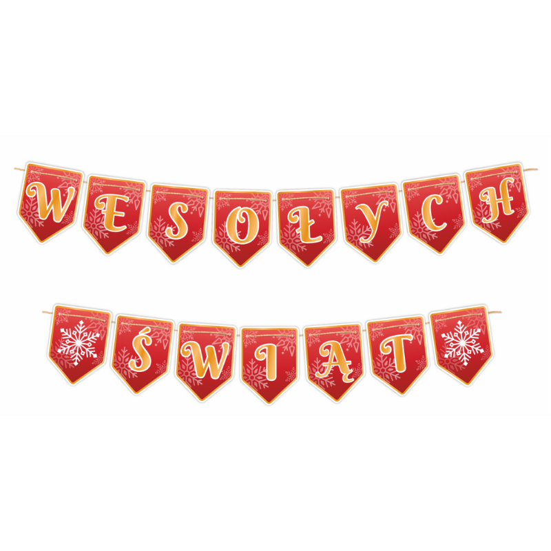 Dekoracja dwustronna - Wesołych Świąt 15 elementów