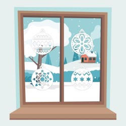 Dekoracja ażurowa - Bombki 4 elementy