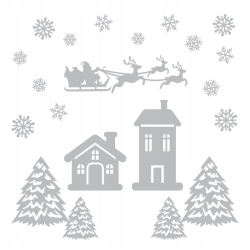 Dekoracja ażurowa - Zimowy krajobraz 21 elementów