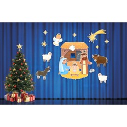 Dekoracja jednostronna - Jasełka 23 elementy
