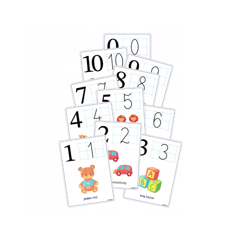 Plansze edukacyjne CYFRY od 0 do 10, format A4