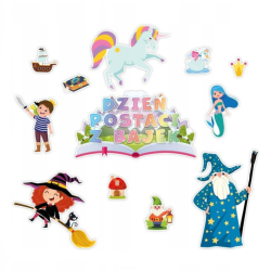 Dekoracja jednostronna - Dzień Postaci z Bajek 12 elementów