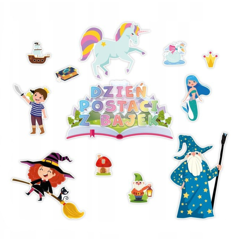 Dekoracja jednostronna - Dzień Postaci z Bajek 12 elementów