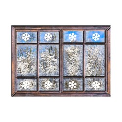 Dekoracja dwustronna - Śnieżynki duże 10 elementów