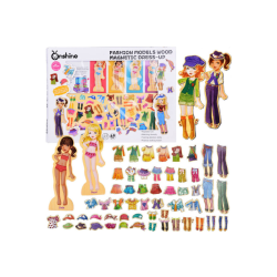 Drewniane puzzle magnetyczne - stylizacje modelki