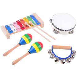 Drewniany zestaw instrumentów 4w1