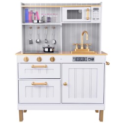 Kuchnia drewniana biała z akcesoriami 70x94 cm
