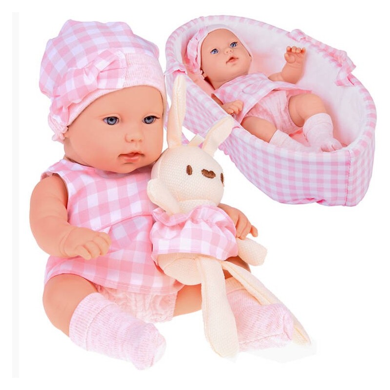 Lalka noworodek, maskotka królik, nosidełko - RÓŻNE KOLORY