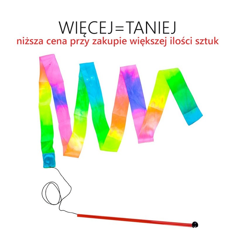 Wstążka gimnastyczna tęczowa 2 m