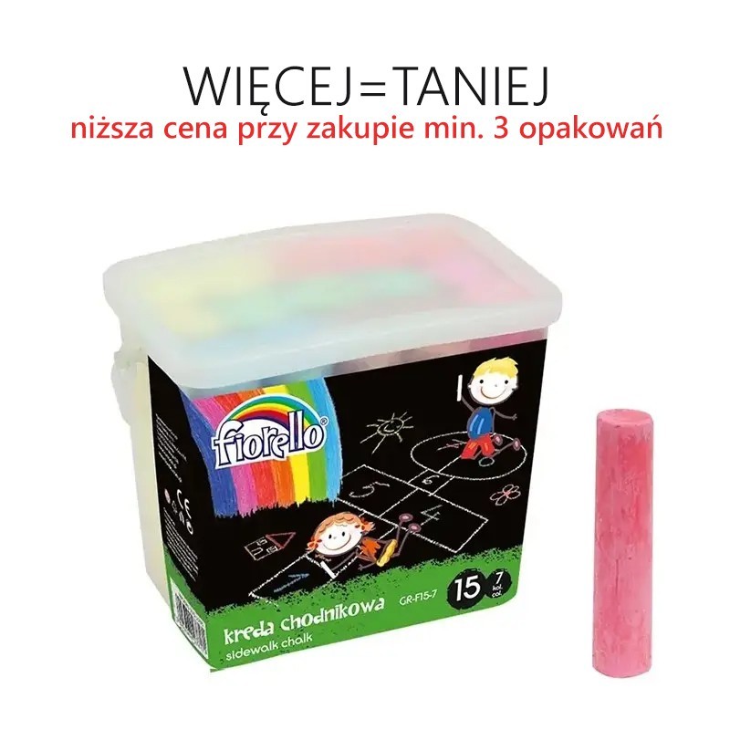 Kreda chodnikowa 7 kolorów (15 sztuk w opakowaniu)