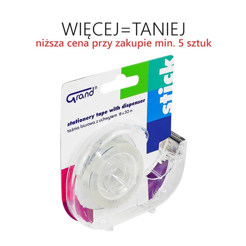 Taśma klejąca 18 mm x 20 m z dyspenserem