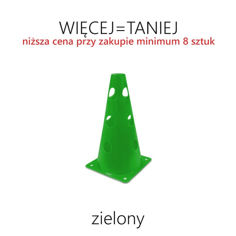 Pachołek gimnastyczny 24 cm z otworami - RÓŻNE KOLORY