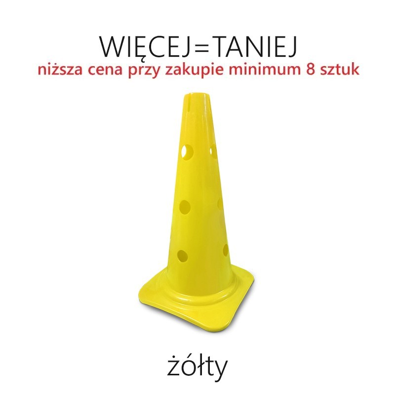 Pachołek gimnastyczny 42 cm z otworami - RÓŻNE KOLORY